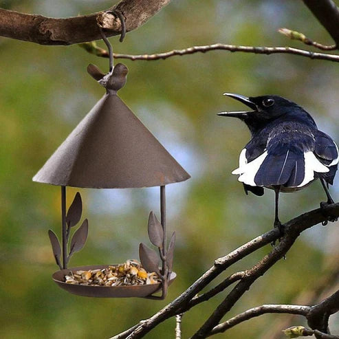 American Made Old Wrought Iron Bird Feeder