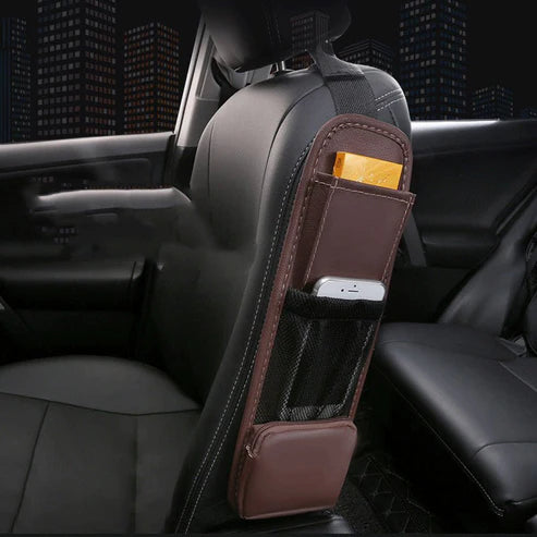 Multifunctional Car Leather Side Pocket Storage Bag